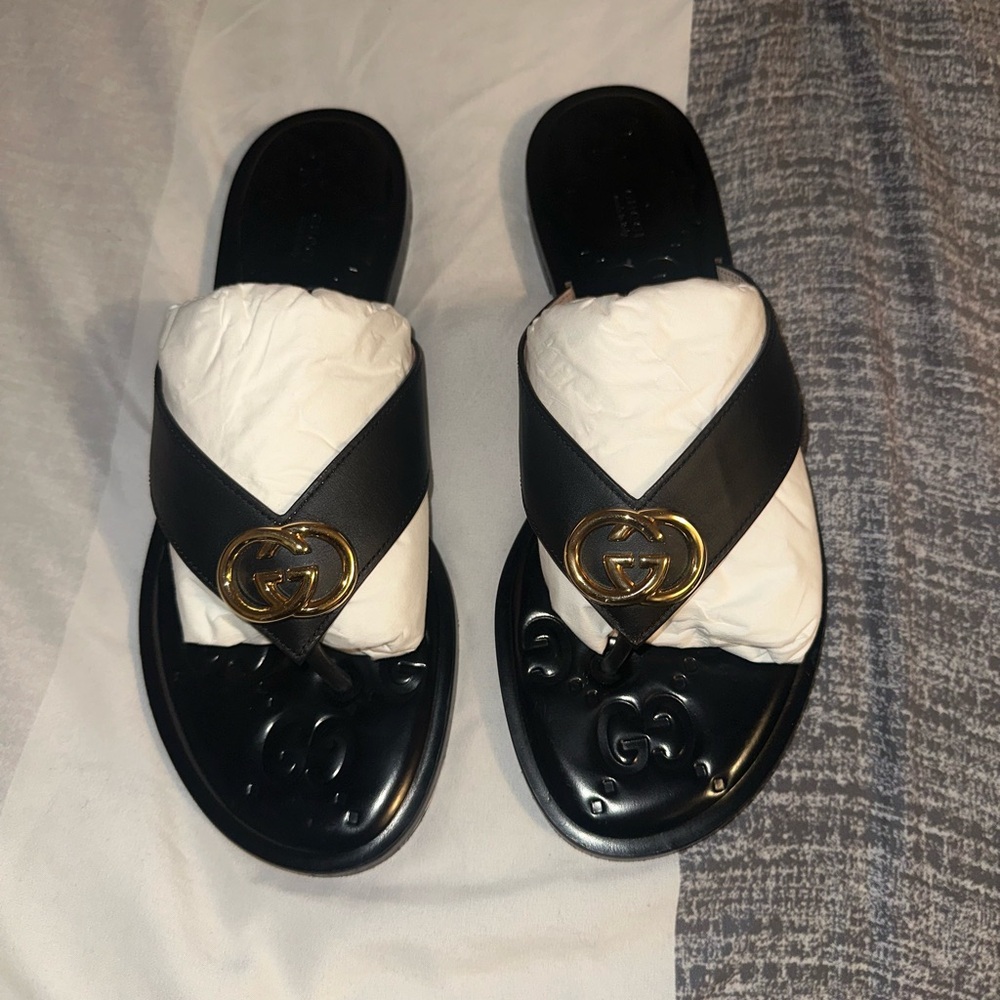 Gucci Black Slide Sandals